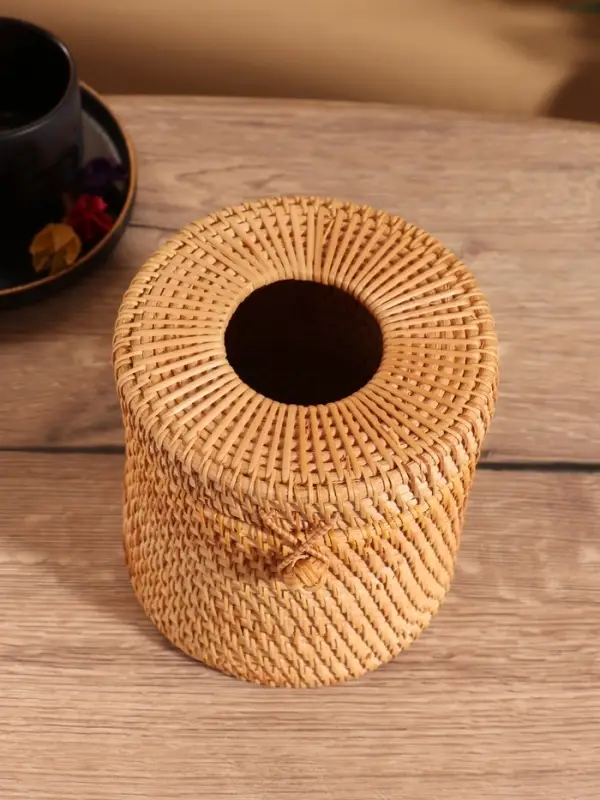 Салфетница плетёная, 15&times;15&times;14 см, ротанг, МИКС