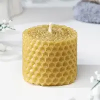 Свеча из вощины медовая 4 см  с маслом Гвоздика, репелентная