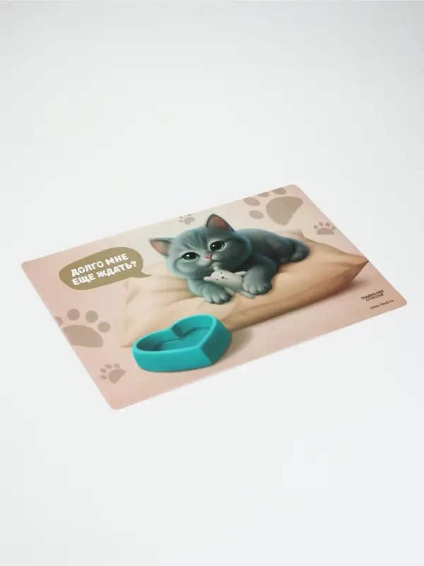 Коврик под миску &laquo;Котик недовольный&raquo;, 43&times;28 см