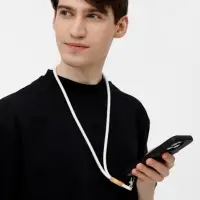 Шнурок для бейджа Tube Wood, белый