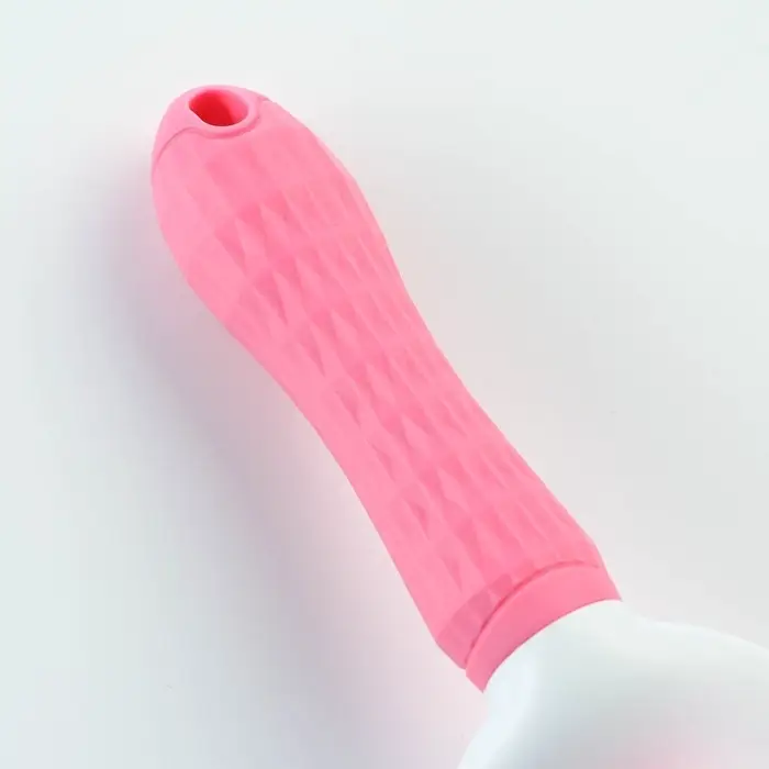 Пуходёрка Пижон Premium, 10&times;19 см, округлая, с самоочисткой, с каплями, пластик, розовая