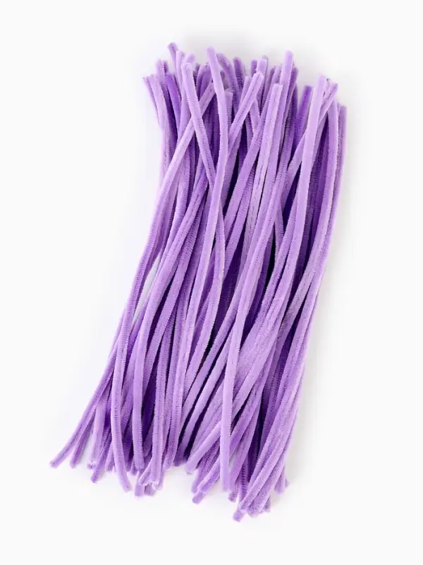 Синельная проволока, набор 100 шт, размер 1 шт 30х0,8 см, цвет сиреневый Синельная проволока, набор 100 шт, размер 1 шт 30х0,8 см, цвет сиреневый