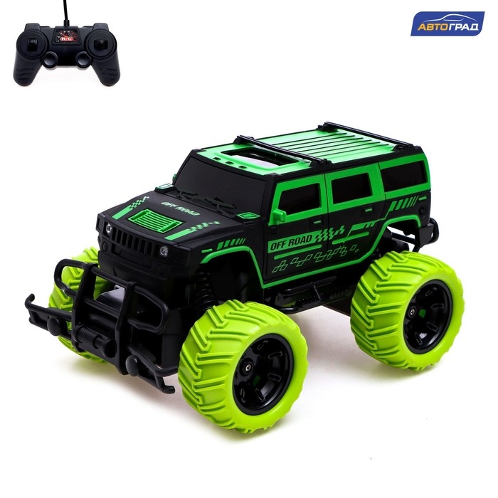 Джип радиоуправляемый «Бигфут», 1:20, работает от аккумулятора, цвет чёрно-зелёный Джип радиоуправляемый «Бигфут», 1:20, работает от аккумулятора, цвет чёрно-зелёный