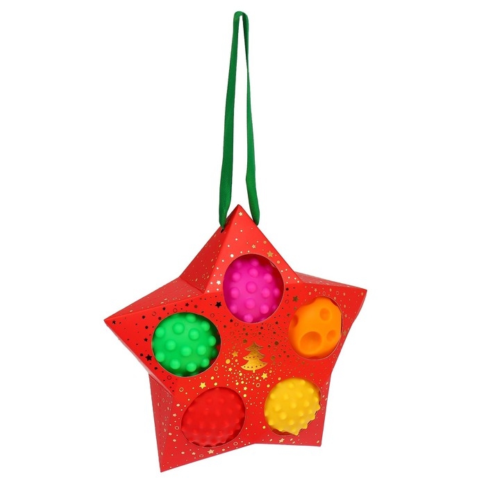 Подарочный набор развивающих, тактильных мячиков Крошка Я «Волшебная звезда» 5 шт., цвет красный Подарочный набор развивающих, тактильных мячиков Крошка Я «Волшебная звезда» 5 шт., цвет красный