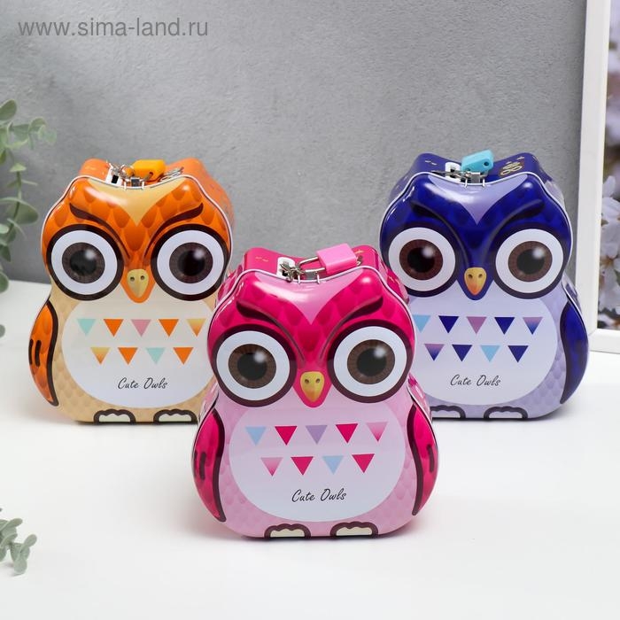 Копилка металл Копилка металл "Совушка в треугольник" МИКС 15х13,3х7 см