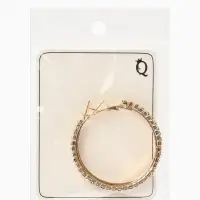 Серьги-кольца Princess дорожка, d=4.5 см, белые в золоте