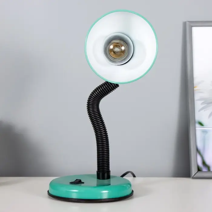 Настольная лампа для школы и офиса на подставке RISALUX Е27, с выкл. 220 В, зелёная