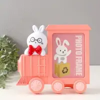 Фоторамка пластик 13х18 см "Зайка в поезде" розовый 3х27,5х24,8 см