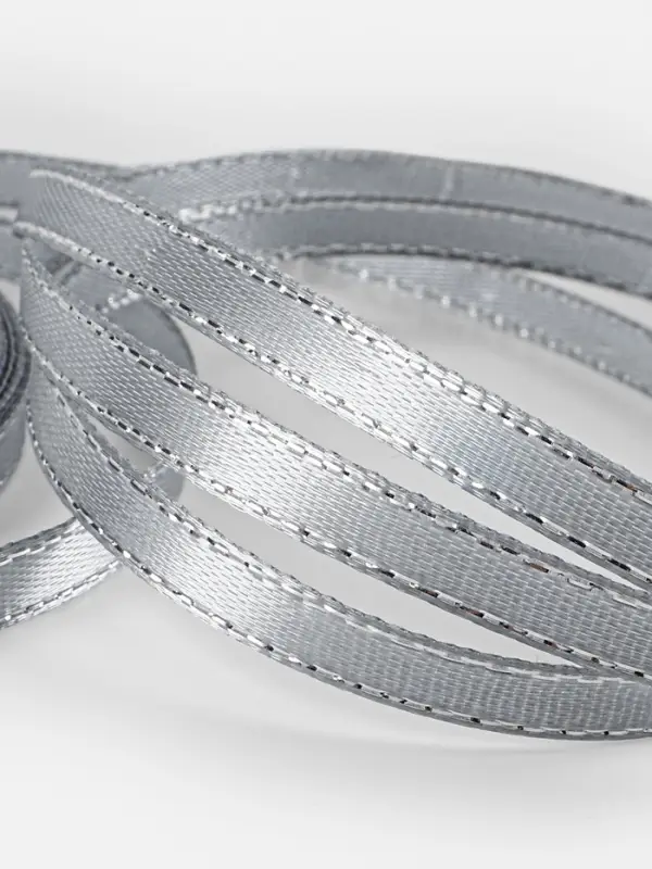 Лента атласная, с серебряным люрексом, 6 мм, 23&plusmn;1 м, серая №59