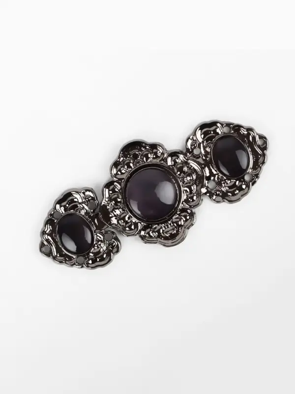 Декоративная застёжка, 6.3&times;2.8 см, цвет чёрный