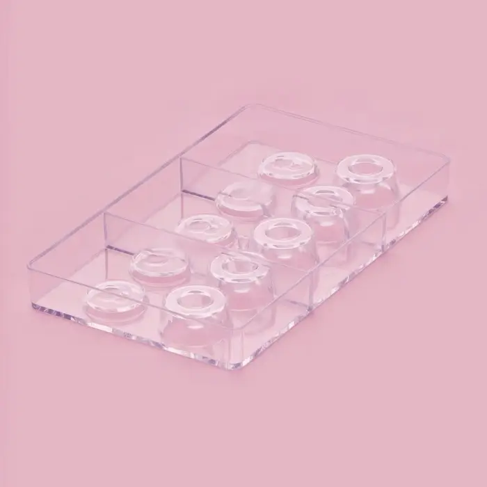 Форма для конфет и шоколада &laquo;Бабл&raquo;, 10 ячеек, 20&times;12&times;2.5 см, d=2.5 см, d=2.7 см, пластик, прозрачная