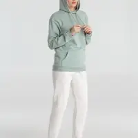 Толстовка с капюшоном унисекс Hoodie, серо-зеленая, размер XS