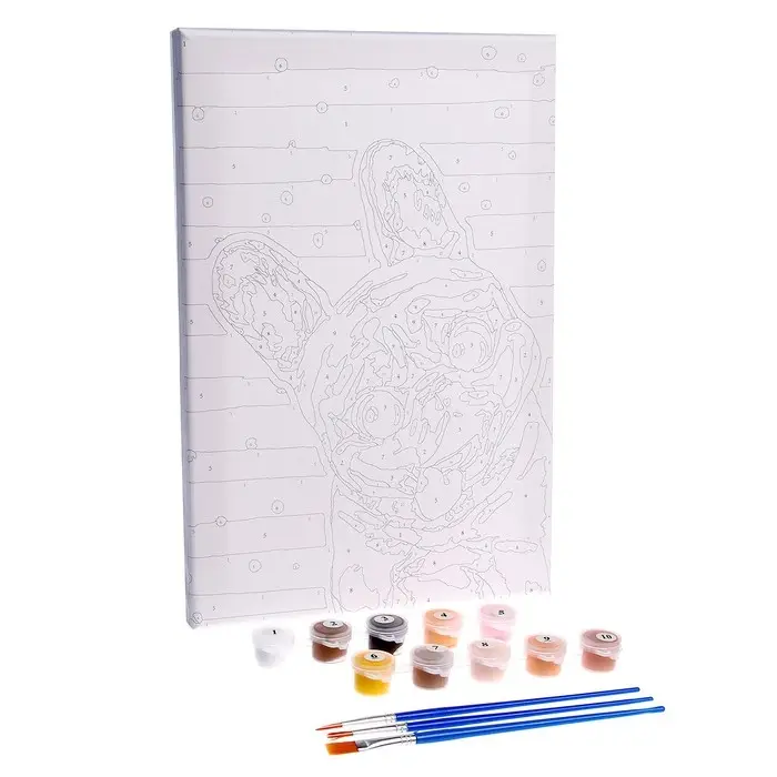 Картина по номерам на холсте с подрамником &laquo;Мопс&raquo;, 20&times;30 см