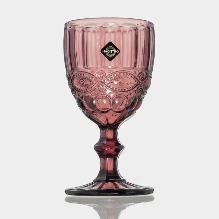 Бокалы для вина Magistro &laquo;Ла-Манш&raquo;, 250 мл, набор 2 шт., стекло, розовые