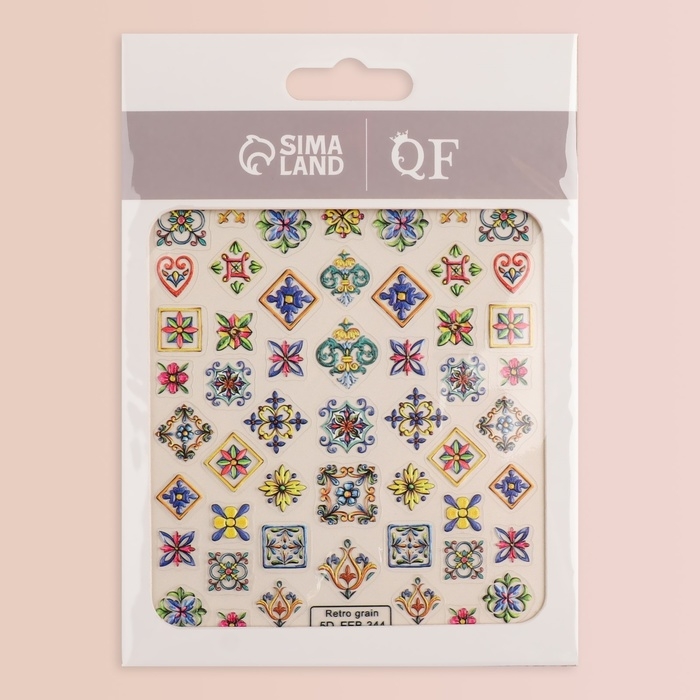 Наклейки для ногтей «Ажур», объёмные, разноцветные Наклейки для ногтей «Ажур», объёмные, разноцветные