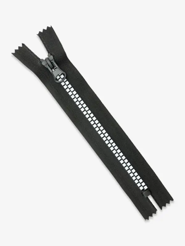 Молния &laquo;Трактор&raquo;, №8, неразъёмная, замок автомат, 18 см, чёрная, белая