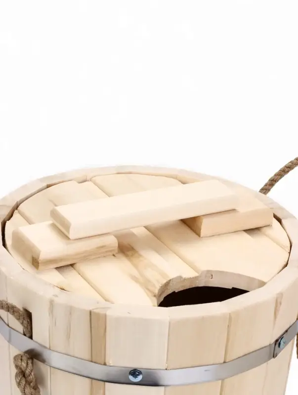 Запарник - ведро для бани и сауны, 9 л, липа, пластиковая вставка, с крышкой, &laquo;Добропаровъ&raquo;