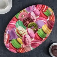 Поднос овальный &laquo;Макаруны&raquo;, 37&times;24&times;3 см, пластик, МИКС