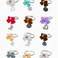 Кольцо &laquo;Выбражулька&raquo; бант с подвеской, МИКС, безразмерное (фас. 36 шт.)