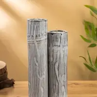 Свеча в бамбуке тройная, 15×13×30 см, 100 мл, серая