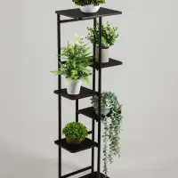 Подставка для цветов Greengo, 6 полок, 36&times;23&times;106 см, напольная, каркас металл, полки МДФ, чёрная