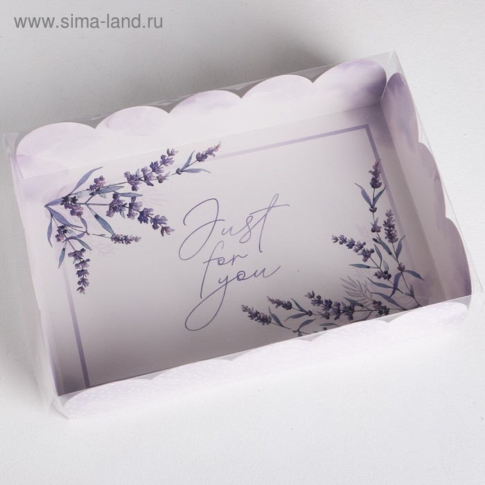 Коробка для печенья, кондитерская упаковка с PVC крышкой, Just for you, 20 х 30 х 8 см Коробка для печенья, кондитерская упаковка с PVC крышкой, Just for you, 20 х 30 х 8 см