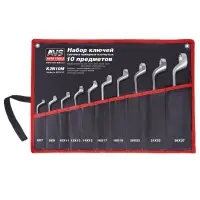 Набор ключей гаечных накидных изогнутых в сумке (6-27 мм) (10 предметов) AVS K2N10M