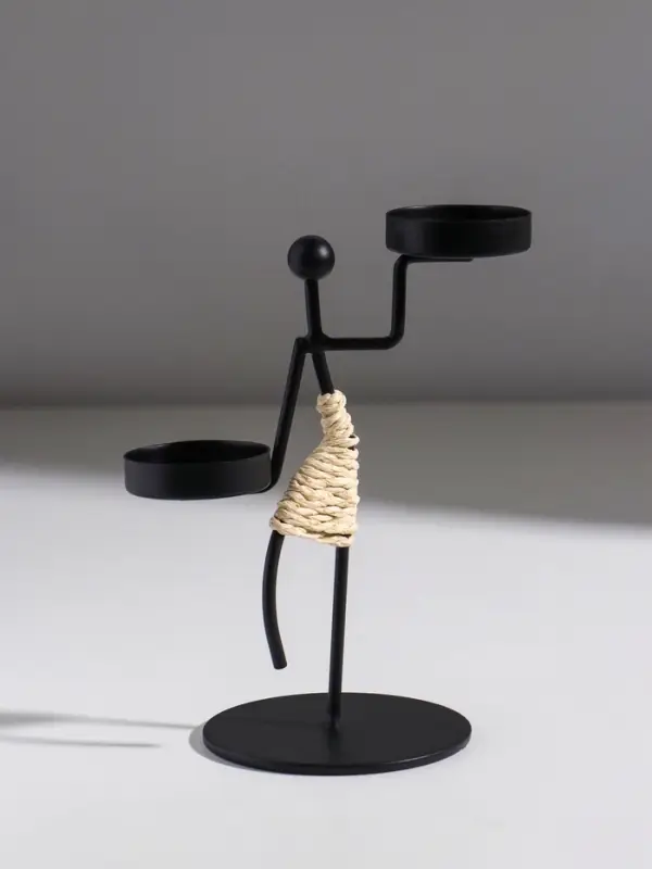 Подсвечник металл на 2 свечи  Подсвечник металл на 2 свечи "Аборигенка танцующая" d=4 см 10,5х8х16 см