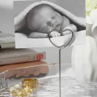 Подставка под ценник, фото &laquo;Сердце&raquo;, с зажимом, 3.3&times;3.3&times;8.3 см, цвет серебро