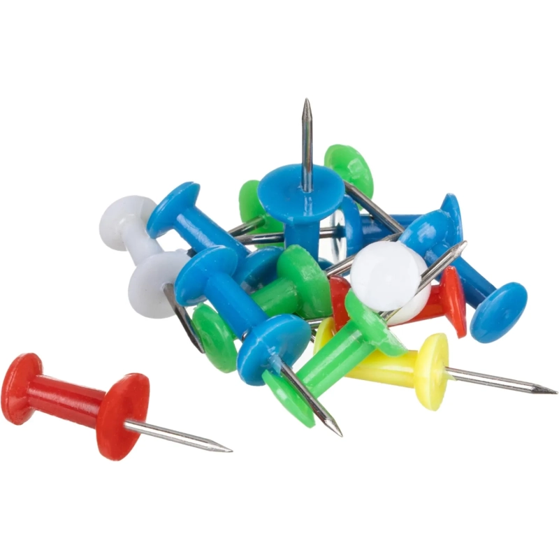 Кнопки силовые д/пробковых досок Attache,пластик,ассорти, 50 шт/уп