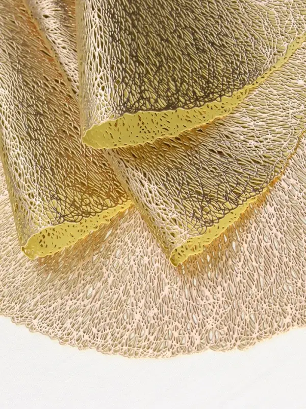 Салфетки сервировочные на стол Доляна &laquo;Соломка&raquo;, d=38 см, 4 шт., золотые