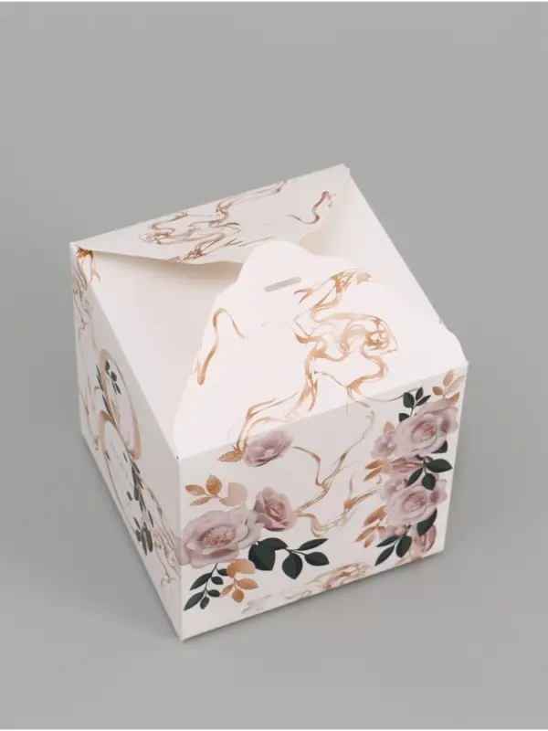 Коробка подарочная складная, упаковка, &laquo;8 марта, золотой&raquo;, 12&times;12&times;12 см