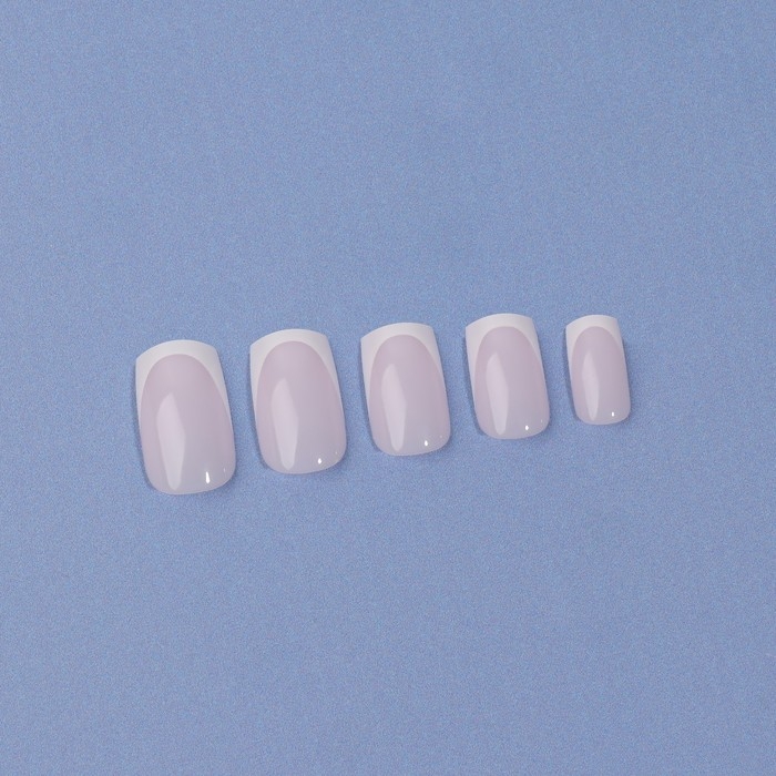 Накладные ногти &laquo;Classic French&raquo;, 24 шт, с клеевыми пластинами, форма мягкий квадрат, цвет нежно-розовый/белый