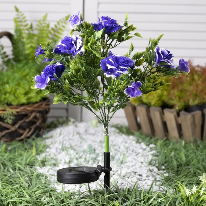 Садовый светильник на солнечной батарее «Кустовая роза», 62 см, 28 LED, свечение тёплое белое Садовый светильник на солнечной батарее «Кустовая роза», 62 см, 28 LED, свечение тёплое белое