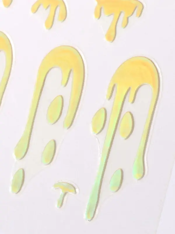 Наклейки для ногтей «Мороженое», голографические, белые