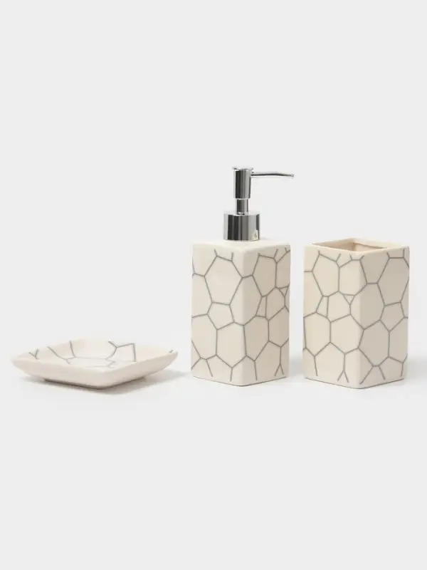 Аксессуары для ванной &laquo;Жираф&raquo;, 3 предмета: мыльница, дозатор для мыла 360 мл, стакан 360 мл