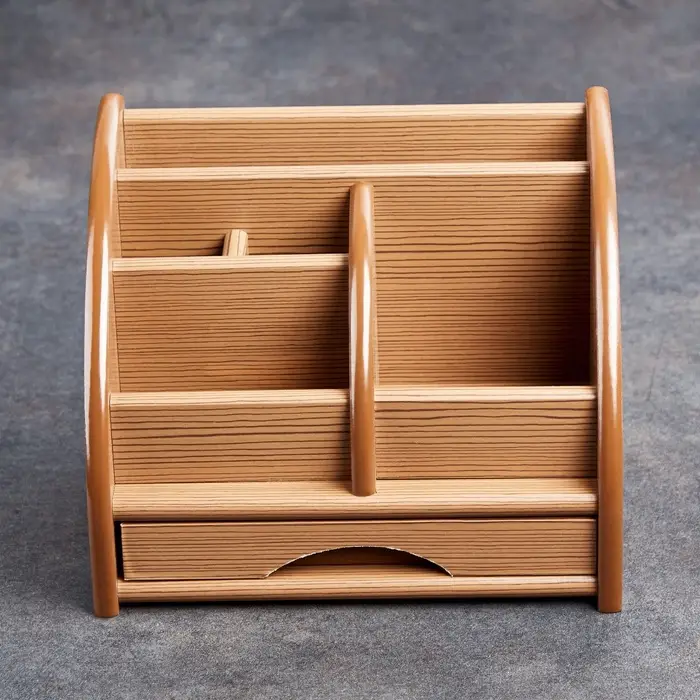 Органайзер 5 секций, 1 выдвижной ящик, серия Ясень шимо, 20&times;16.5&times;15.5 см, МИКС