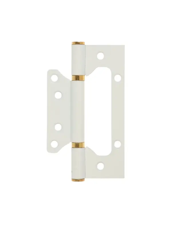 Петля-бабочка ТУНДРА, 125&times;75&times;2.0 мм, универсальная, без врезки, белая, 2 шт.