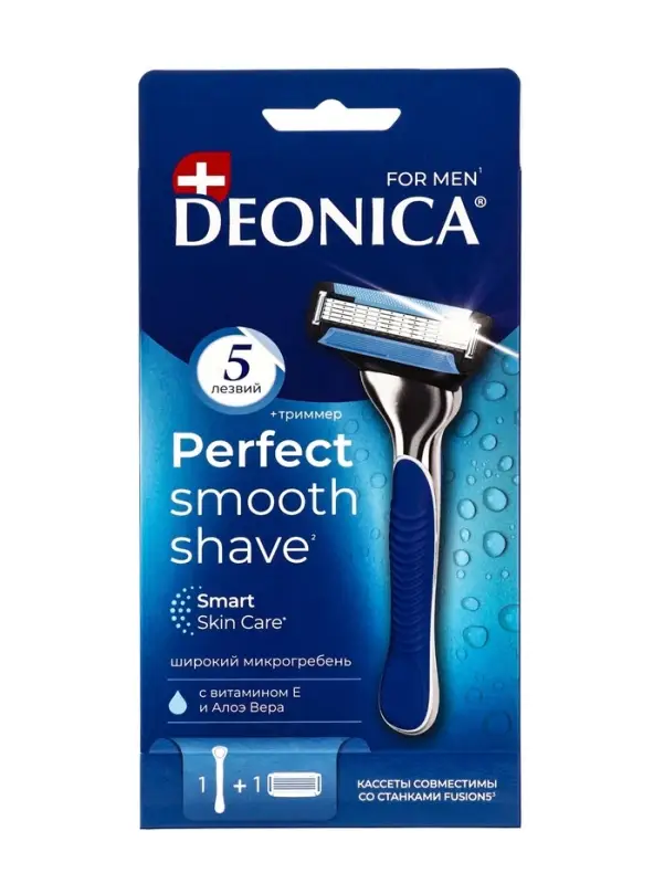 Бритвенный станок со сменной кассетой DEONICA 5 FOR MEN Бритвенный станок со сменной кассетой DEONICA 5 FOR MEN