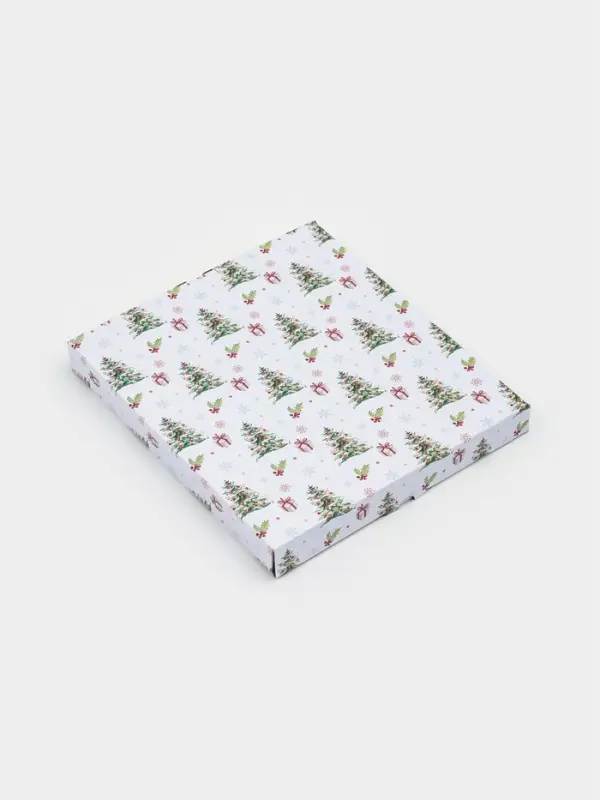 Блюдо сервировочное новогоднее Доляна &laquo;Ёлочка&raquo;, 24.5&times;24.7&times;2 см, стекло, белое