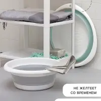 Таз складной &laquo;Флекс&raquo;, 10 л, 39.5&times;40&times;5.5 см, морская волна