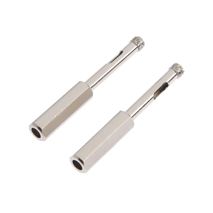 Сверло алмазное по стеклу и керамике ТУНДРА, трехгранный хвостовик, 6 х 65 мм, 2 шт. Сверло алмазное по стеклу и керамике ТУНДРА, трехгранный хвостовик, 6 х 65 мм, 2 шт.