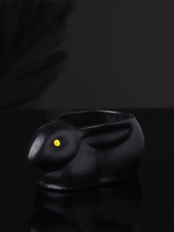 Подсвечник  Подсвечник "Заяц" 9х6х4 см, черный