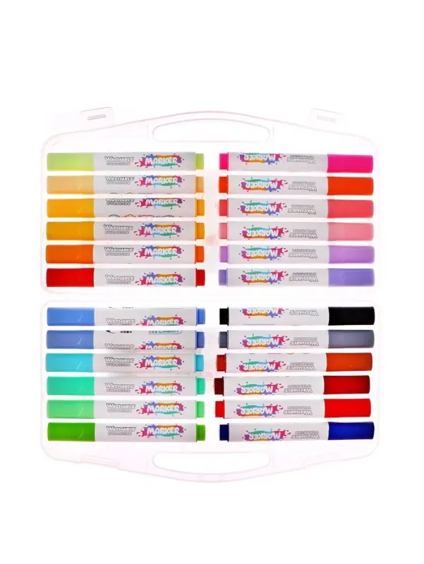 Фломастеры 24 в, пластиковых, пеналов, смываемые водой