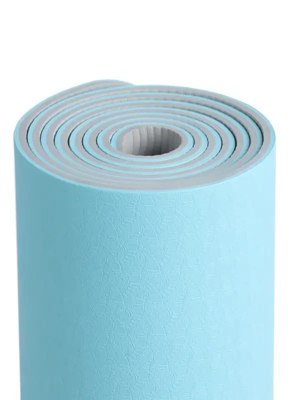 Коврик для фитнеса и йоги ONLYTOP, нескользящий, 183&times;61&times;0.6 см, цвет серый/голубой