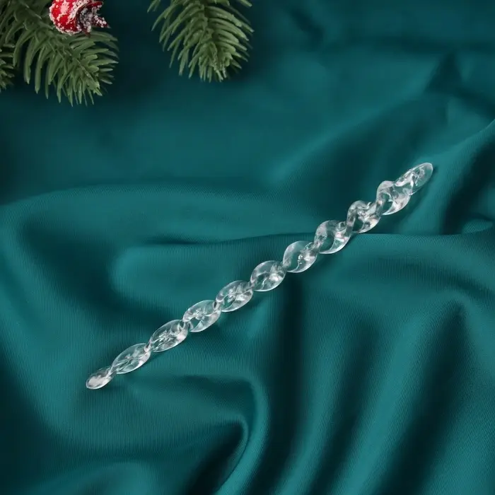 Набор ёлочных игрушек 6 шт. «Зимнее волшебство. Сосулька волнистая» пластик, 13х1 см, прозрачный