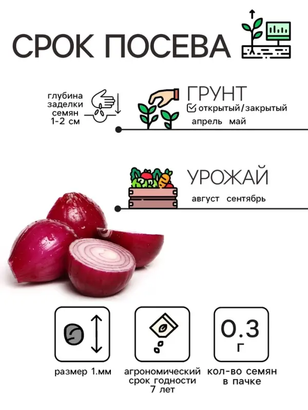 Семена Лук репчатый  Семена Лук репчатый "Кармен МС", 0,3 г