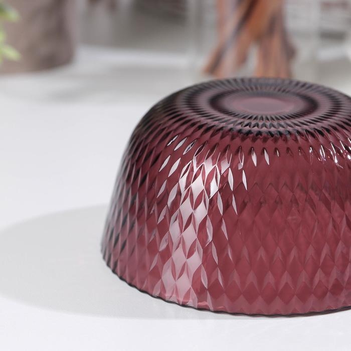 Салатник стеклянный «Идиллия», 350 мл, d=12 см, цвет лилак Салатник стеклянный «Идиллия», 350 мл, d=12 см, цвет лилак