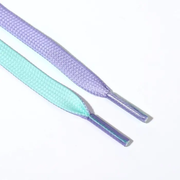 Шнурки для обуви, пара, плоские, двусторонние, 8 мм, 120 см, лавандовые/мятные