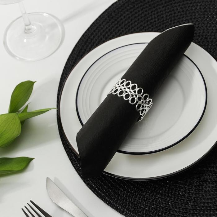 Кольцо для салфеток «Венок», 4,5×2 см, цвет серебряный